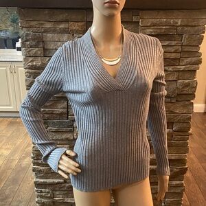Grace Ribbed V-Neck Sweater